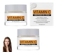 Gel-crème éclaircissant à la vitamine C, hydratant pour le visage à la vitamine C, anti-rides et anti-âge, nourrissant doux, raffermissant et hydratant, lisse les ridules (2pcs)