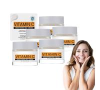 Gel-crème visage à la vitamine C et au collagène - Hydratant éclaircissant pour le visage, soin anti-taches brunes, boost d'éclat pour les peaux ternes, texture gel sans huile, 50ml (5 boîtes)