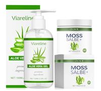 Gel d'Aloe Vera 100% Pur 100 ml + Baume Mousse Plus 100 g, Gel d'Aloe Vera Bio pour le Visage, les Cheveux et le Corps, Baume Mousse Visage et Rides, Vainqueur du Test, Hydratant Après-Soleil Apaisan