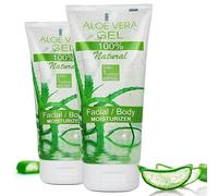 Gel d'Aloe Vera Bio Pur, 100% Naturel, Préparation à Froid, Vertus Médicales et Cosmétiques, Atténue Taches Brunes, Soin Complet pour Peau, 2 x 200 ml, Lot de 2