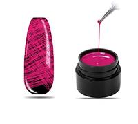 Gel d'araignée Disco de couleur unie/lumineuse/brillante, 21 couleurs de tréfilage pour nail art pour tirer la ligne, nouveau gel matriciel amélioré (Gel d'araignée de Lumineux, 16#Rose Rouge)