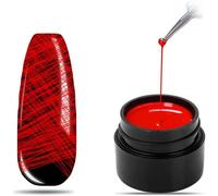 Gel D'araignée Disco De Couleur Unie/Lumineuse/Brillante, 21 Couleurs De Tréfilage Pour Nail Art Pour Tirer La Ligne, Nouveau Gel Matriciel Amélioré (Gel D'araignée De Lumineux, 21#Rouge B)