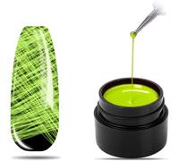 Gel D'araignée Disco De Couleur Unie/Lumineuse/Brillante, 21 Couleurs De Tréfilage Pour Nail Art Pour Tirer La Ligne, Nouveau Gel Matriciel Amélioré (Gel D'araignée De Lumineux, 17#Jaune Vert)