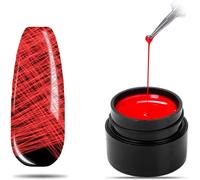 Gel D'araignée Disco De Couleur Unie/Lumineuse/Brillante, 21 Couleurs De Tréfilage Pour Nail Art Pour Tirer La Ligne, Nouveau Gel Matriciel Amélioré (Gel D'araignée De Lumineux, 15#Rouge A)