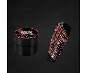 Gel d'araignée Disco de couleur unie/lumineuse/brillante, 21 couleurs de tréfilage pour nail art pour tirer la ligne, nouveau gel matriciel amélioré (Gel d'araignée de scintillant, DSP01#Rouge)
