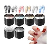Gel d'araignée pour ongles | Dessin fin multi-usages Art Polissage Professionnel Liner Extensible, Papercraft ou Couverture de Téléphone Décoration Pigment Fort Texture Durable Lisse Facile à