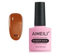 Gel de Base pour Ongles AIMEILI - Vernis à Ongles Gel Couleur Brun - 5 en 1 - Elastic Rubber Base Coat Nail