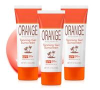 Gel de bronzage orange sol, gel orange gel solaire SPF 30, accélérateur de bronzage sans huile minéral sans huile pour une protection solaire plus foncée, absorbant rapidement, imperméable (3pcs)