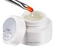 Gel de colle à ongles solide, adhésif fort longue durée de 5 ml - Gels à ongles à forte adhérence, pour salon de manucure de beauté, conception quotidienne, style de mode à la maison