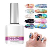 Gel De Colle Pour Feuille D'ongles Pour Autocollants En Feuille, 10ml Conseils De Transferts D'ongles Pour L'art Des Ongles, Gel De Transferts À Forte Adhérence Off Foil Kit, Nécessitant Une Lampe UV