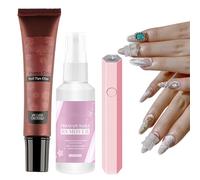 Gel de colle solide pour ongles, colle à ongles en gel UV | Colle solide efficace pour pointes d'ongles,Spray dissolvant pour ongles à pression, colle à ongles en Gel solide et douce pour faux ongles