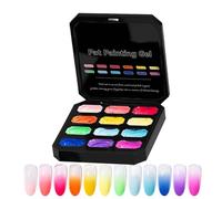 Gel de coloriage - Palette de baume néon sans lavage - 12 couleurs dégradées - Pour femme, petite amie, mère, débutant, salon, voyage