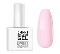 Gel de construction 5 en 1 dans un flacon de gel de construction de base et gel fortifiant, extension de gel dur pour ongles 15 ml (rose)