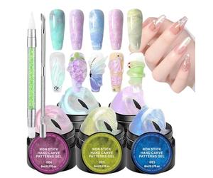 Gel de construction | Lot de 5 bases de main antiadhésives solides nacrées pour manucure en acrylique pour salon de beauté et de soins personnels à domicile
