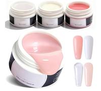 Gel De Construction Ongle,Builder Gel Ongles,4 Couleurs Gels Builder Pour Extension Et Protection Des Nails CasséS,Transparent,Nude,Rose,Blanc,Gels Extension Et Modelage Pour Nail Solides Et Durables