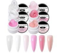 Gel de Construction pour Ongles | Vernis de Base Non Collant, 6 Couleurs | Gel 3D pour | Pour Sculpture Modelé Allongement Extension Salon de Beauté