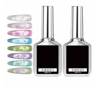 Gel de finition goutte d'eau - Liquide de finition brillante pour manucure - Système de scellage des ongles en 2 pièces - Disposition de couche protectrice brillante - Forme d'amélioration des ongles