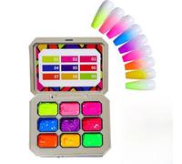 Gel de finition pour ongles,Gel de Manucure à Tamponner en 9 Couleurs | Polissage beauté pour les ongles | pour Femmes Filles Débutantes à la Maison pour Fêtes Mariages Vacances et Performances Quotid