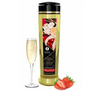 Gel de Massage - Huile de Massage Romance Saveur Fraise Vin Pétillant 240 ml