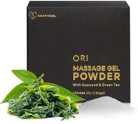Gel de massage japonais Nuru en poudre Matsuri 100 g, donne 10 litres | Algues & thé vert, fabriqué au Japon. Végétalien, sans parfum, à base d'eau, non collant. Format grand format, donne 10 l