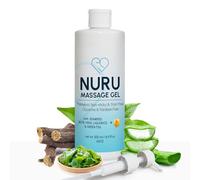 Gel de massage Nuru 500ml | Formulé avec des algues naturelles, du thé vert, de l'extrait de réglisse, de la vitamine B5 et de l'aloe vera biologique | À base d'eau | Sans parabène ni glycérine