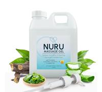 Gel de massage Nuru | Incolore, sans goût, sans tache, sans parfum | Alternative à l'huile de massage, Gel Nuru à base d'eau | Aloe Vera, algues, thé vert, réglisse et vitamine B5 | 1000ml