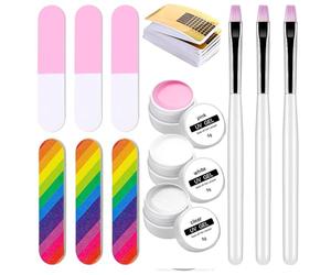 Gel de modelage pour extension d'ongles, pour durcissement avec lampe LED, pour ongles, en 3 couleurs, gel pour extensions d'ongles avec pointes et formes - Pour la maison, le salon, le studio, la vie