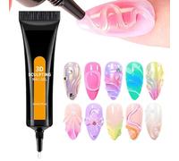 Gel De Modelage Pour Ongles - 3D Sans Rinçage Outils De Manucure Solide - 15ml Gel De Design D'Ongles Colle À Sculpter | pour Poudre Chrome Autocollant Strass Salon Maison Mariage Anniversaire Débutan
