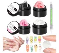 Gel de Modelage pour Ongles,Gel De Manucure 4 Couleurs | Extention Sans Eau Colle 3D Pour Salon À Domicile Décorations Fantaisie