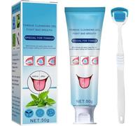 Gel de nettoyage de la langue avec brosse, nettoyant sain pour les soins bucco-dentaires, maintient la santé bucco-dentaire et une haleine plus fraîche, soin bucco-dentaire élimine les odeurs