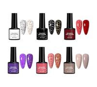 Gel de Noël - Vernis à ongles, couche de finition craquelée, peinture pour ongles, kit de vernis de manucure, 7 ml, noir, rouge, vert, or, argent, pour salon, maison | Présentoir de beauté de vacances