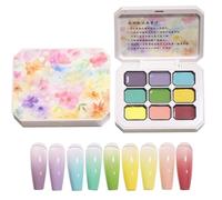 Gel de peinture - 9 couleurs - Kit de vernis à ongles - Outil de modélisation 3D - Pour salon de coiffure et femme à la maison