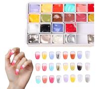 Gel de peinture à ongles - 24 couleurs différentes - Pigments de couleur mat à base de pâte | Couleur gel Pat pour ongles - Convient pour le modelage des ongles et la sculpture, la manucure, les