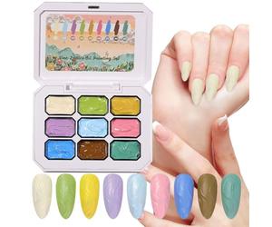 Gel de peinture à ongles - Kit de manucure 9 couleurs semi-permanentes, gel pour sculpture et design des ongles avec effet dégradé | Pour femmes, débutants, maison, salon, voyage quotidien, impression