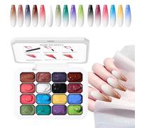 Gel De Peinture Dégradé - Kit De Vernis À Ongles Gel Ombré 16 Couleurs, Pat Paint Nails G El Palette o mbre Nails Gels Dégradés Longue Durée - Palette UV Sans Essuyage Pour Pigments Français