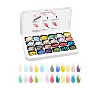 Gel de peinture des ongles | 24 cases, de longue durée, tampon éponge DIY à tapoter,Pat palette de gel à peindre | pour Mariage Quotidien Carnaval Salon Domicile Soins Personnels Beauté