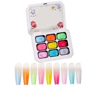 Gel de Peinture pour Ongles 9 Couleurs Dégradé Éponge Dessin DIY Art