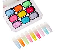 Gel de Peinture pour Ongles Art 9 Couleurs Dégradé Éponge Pas de Base