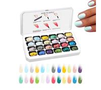 Gel de peinture pour ongles - Collection de couleurs dégradées à 24 grilles, formule éponge à haute teneur en pigments | Milieu de manucure à polymérisation UV LED longue durée, milieu de conception d