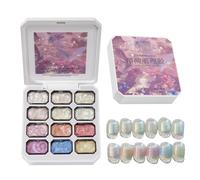 Gel de peinture pour ongles - Cosmétique hautement pigmenté avec palette de 12 champs de couleurs - 24 g - Pour professionnels et amateurs, à la maison, au salon, en voyage, en rendez-vous
