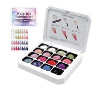Gel de peinture pour ongles - Liner gradient sans rinçage 16 couleurs effet brillant,Gel De Peinture Pour Ongles,pour femmes et filles, usage, voyage, maison, intérieur, chambre, bureau, table