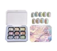 Gel de peinture pour ongles - palette d'art de manucure avec 9 couleurs dégradées par tapotement,Palette de vernis à peindre - Kit de manucure débutant, femme, fille, maison, voyage, salon, spa