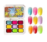 Gel de Peinture pour Ongles - Vernis à Ongles Gel 9 Couleurs pour Art | Cosmétique à Effet Dégradé de Longue Durée pour Voyage Transport Rencontres Rassemblements Plage et Mariage
