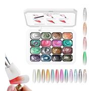 Gel de polissage - 16 grilles - Durcissement UV/LED - Dégradé de couleur - Palette longue durée - Accessoires de - Pour filles, mamans, salon, maison, fête, vacances, , printemps