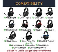 Gel de Refroidissement Mousse Coussin Coussinets pour HyperX Cloud 1/2/3/Pro/Core/Alpha/Alpha S/Alpha Pro/Flight/Flight S/Stinger/Stinger S, CloudX Stinger/Stinger Core/Flight Casque