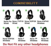 Gel de Refroidissement Mousse Coussin Coussinets pour Steelseries Arctis Nova Pro Wired,Nova 1/1X/1P/3/3P/3X/4/7/7X/7P Casques,Coussinets d'oreille avec Mousse d'isolation phonique.[J129]