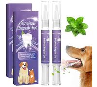 Gel de réparation buccal pour animaux de compagnie, 2 pièces, 20g, Gel réparation buccal pour chiens et chats, désodorisant à la menthe, stylo à dents pour chien et chat