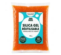 Gel de silice réutilisable - DRYBOSS - Déshumidificateur orange régénérable avec indicateur de saturation pour filament imprimante 3D, électronique, armoires et outils - Sachet 900 g