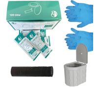 Gel de toilette portable - Gel de contrôle des odeurs au polypropionate de sodium, 20 fois solidificateur efficace avec 2 gants | 11 x 4 x 0,5 cm, gel de camping avec 15 sacs de nettoyage, absorbant