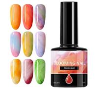 Gel de Vernis Blooming, Vernis Gel Bloom, 7.3 ml Liquide Anti-Tâches Clair Séchage Rapide pour Usage à Domicile, Salon, Femmes, Jeunes, Quotidien, Voyage, Mariage, Fête,